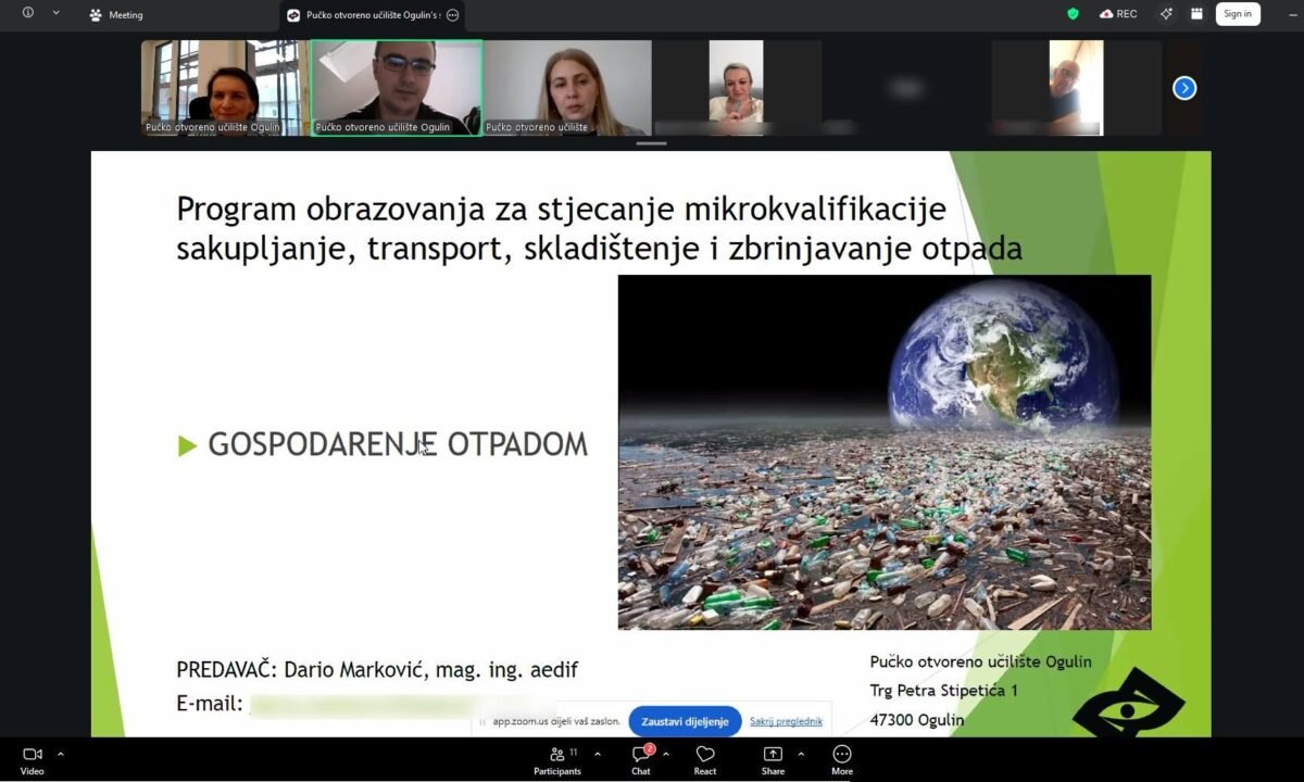 ZAPOČEO PROGRAM OBRAZOVANJA ZA STJECANJE MIKROKVALIFIKACIJE SAKUPLJANJE, TRANSPORT, SKLADIŠTENJE I ZBRINJAVANJE OTPADA